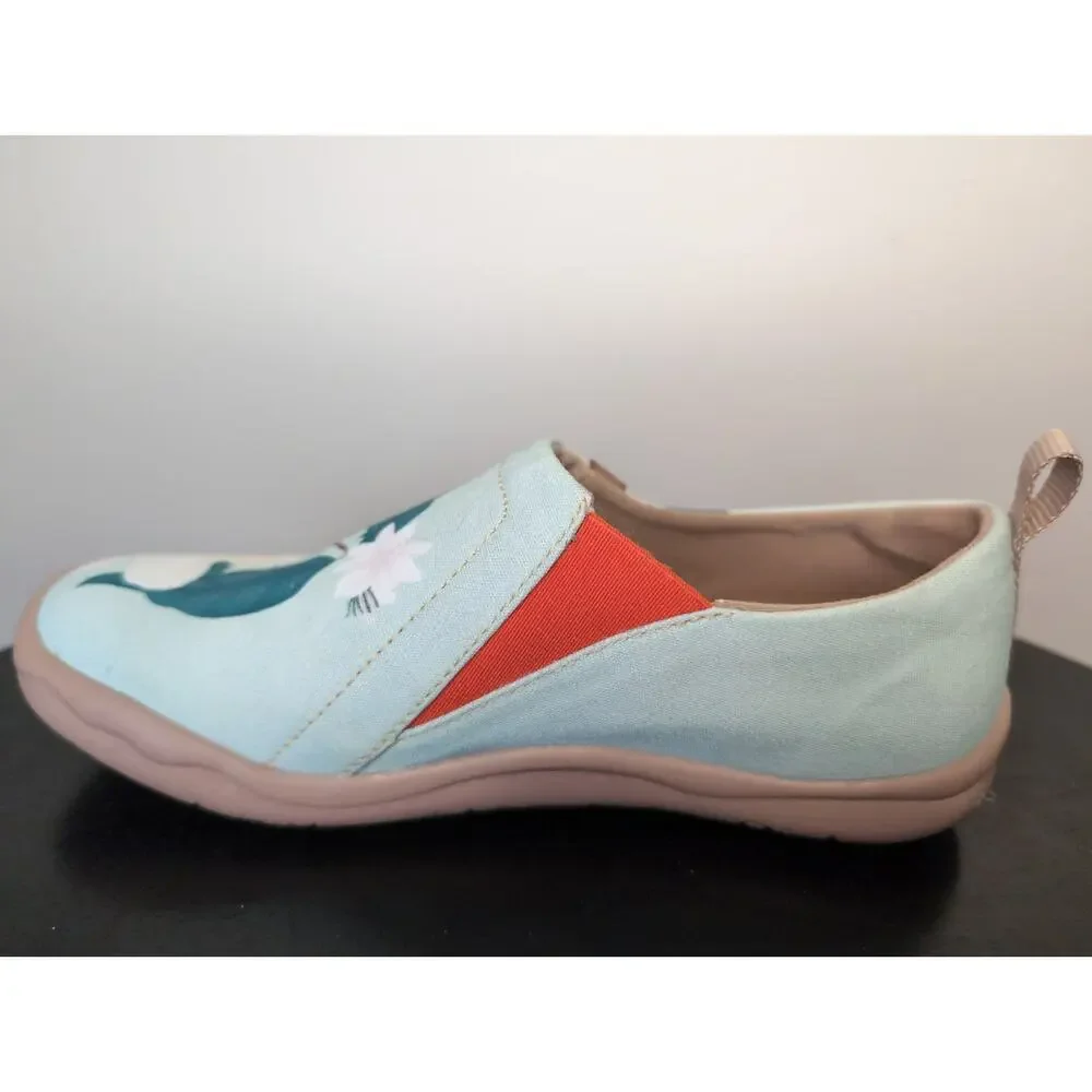 UIN Toledo Floral Slip On Shoes Womens 5 Lightweight Travel Art NWOT